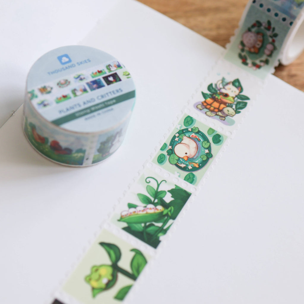 Stamp Washi Tape - Plants and Critters