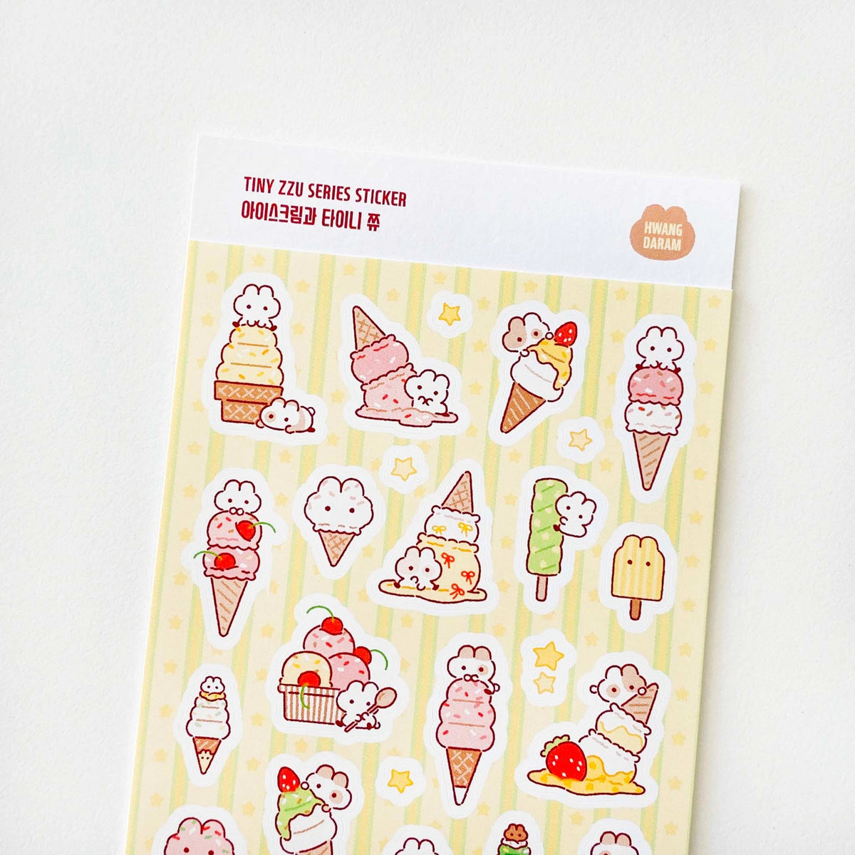 Hwang Daram - Tiny Zzu and Ice Cream Sticker