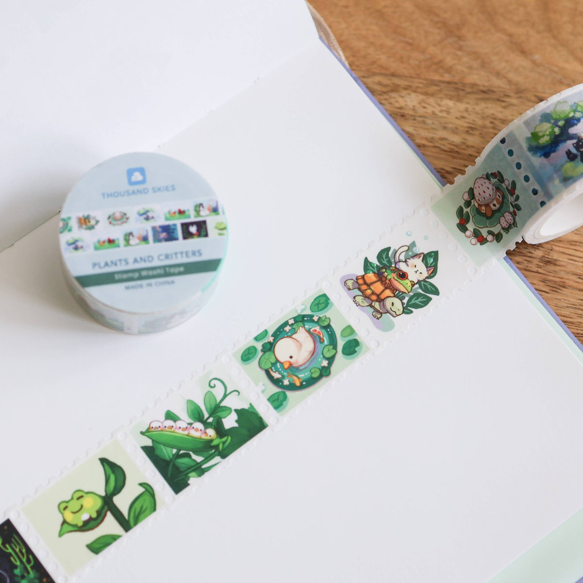 Stamp Washi Tape - Plants and Critters