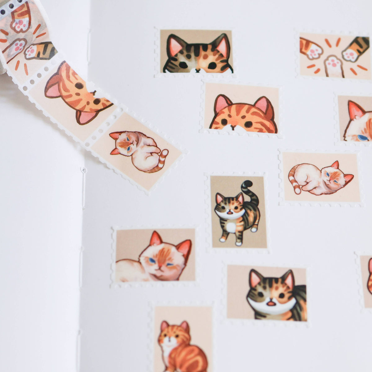Stamp Washi Tape - Tabby Cats