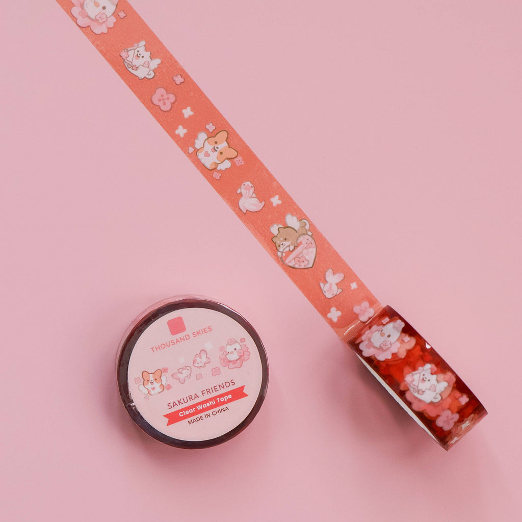 PET Tape (Transparent) Sakura Friends
