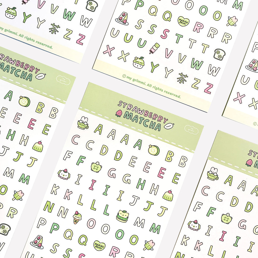 MyGrimmi - ABC Sticker Strawberry Matcha