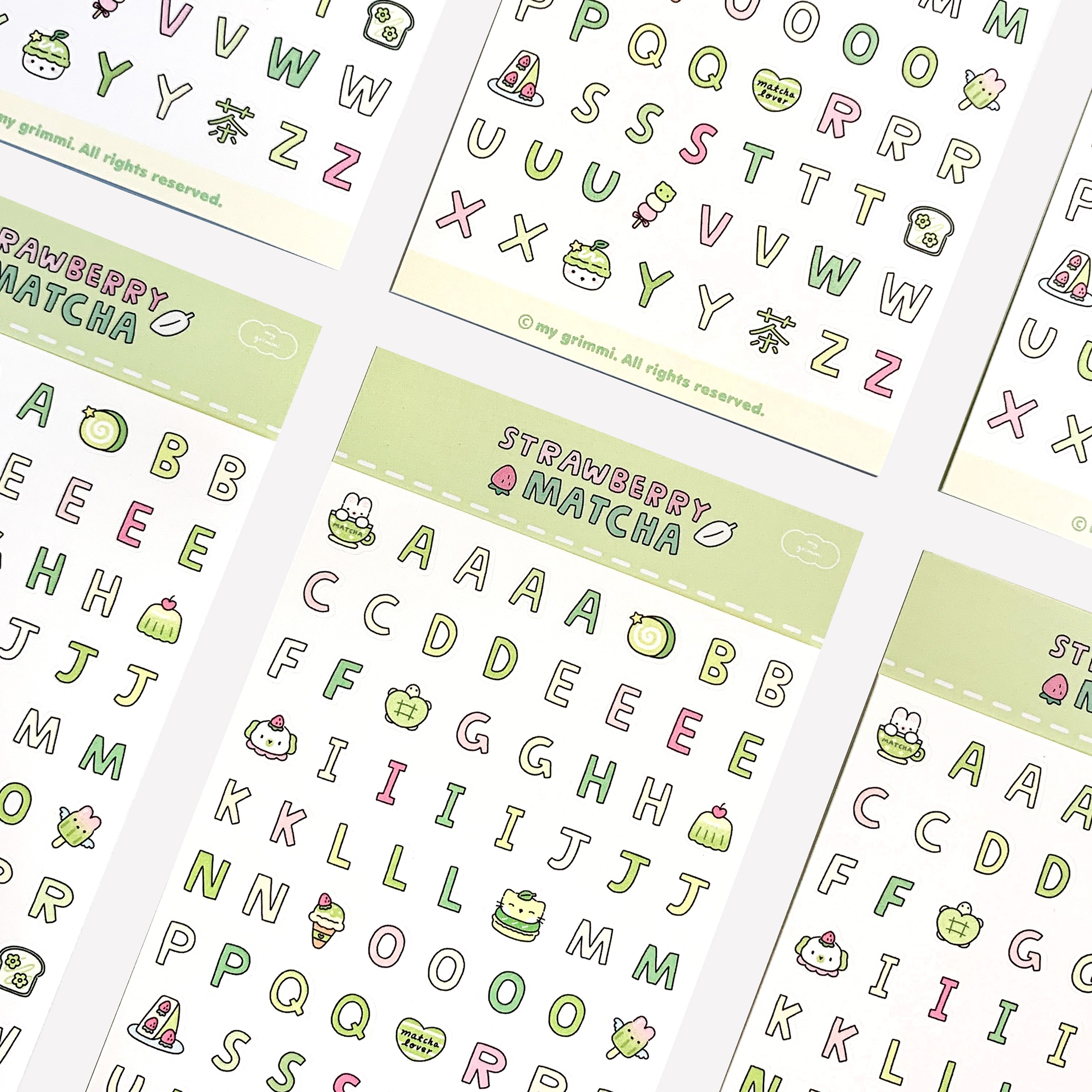 MyGrimmi - ABC Sticker Strawberry Matcha