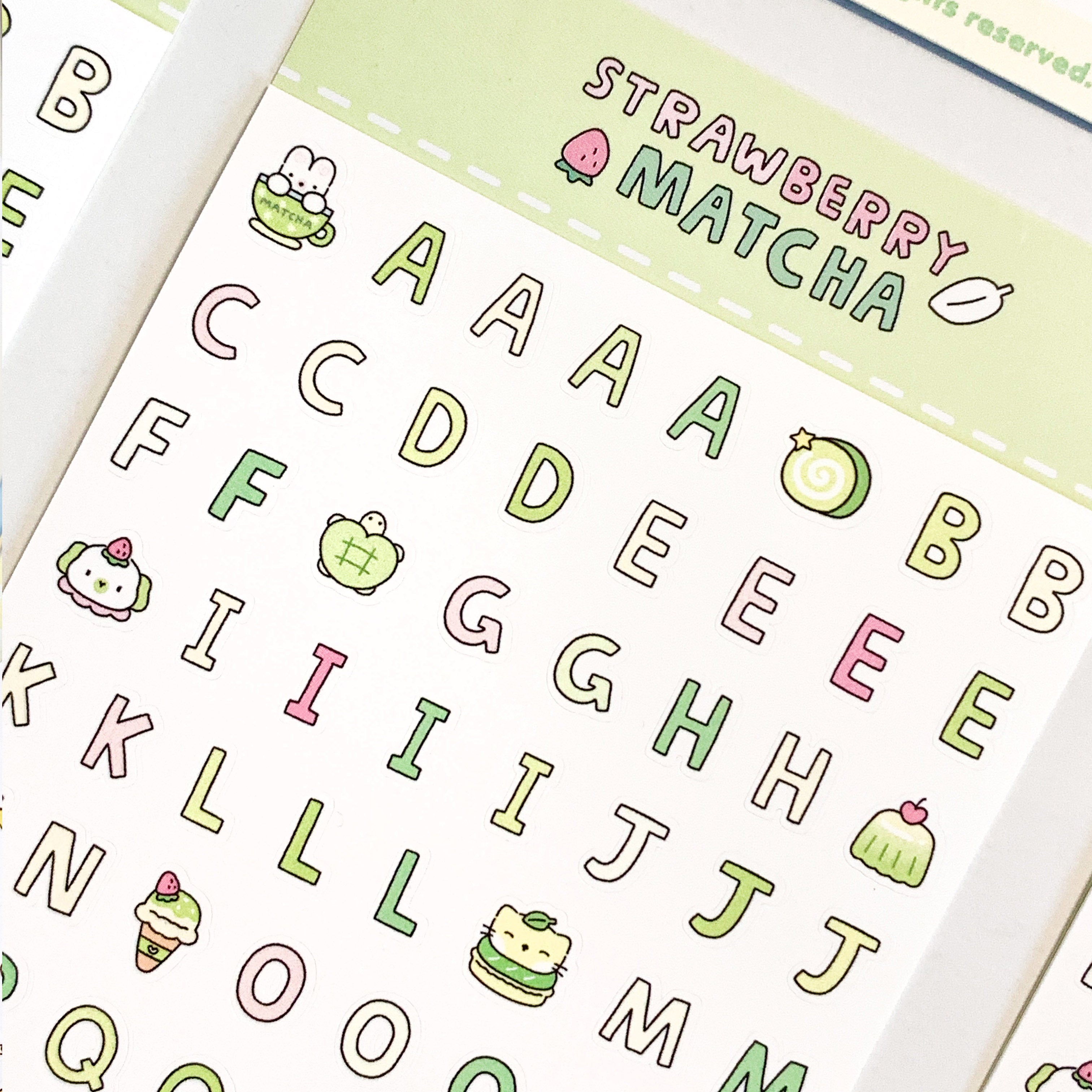 MyGrimmi - ABC Sticker Strawberry Matcha
