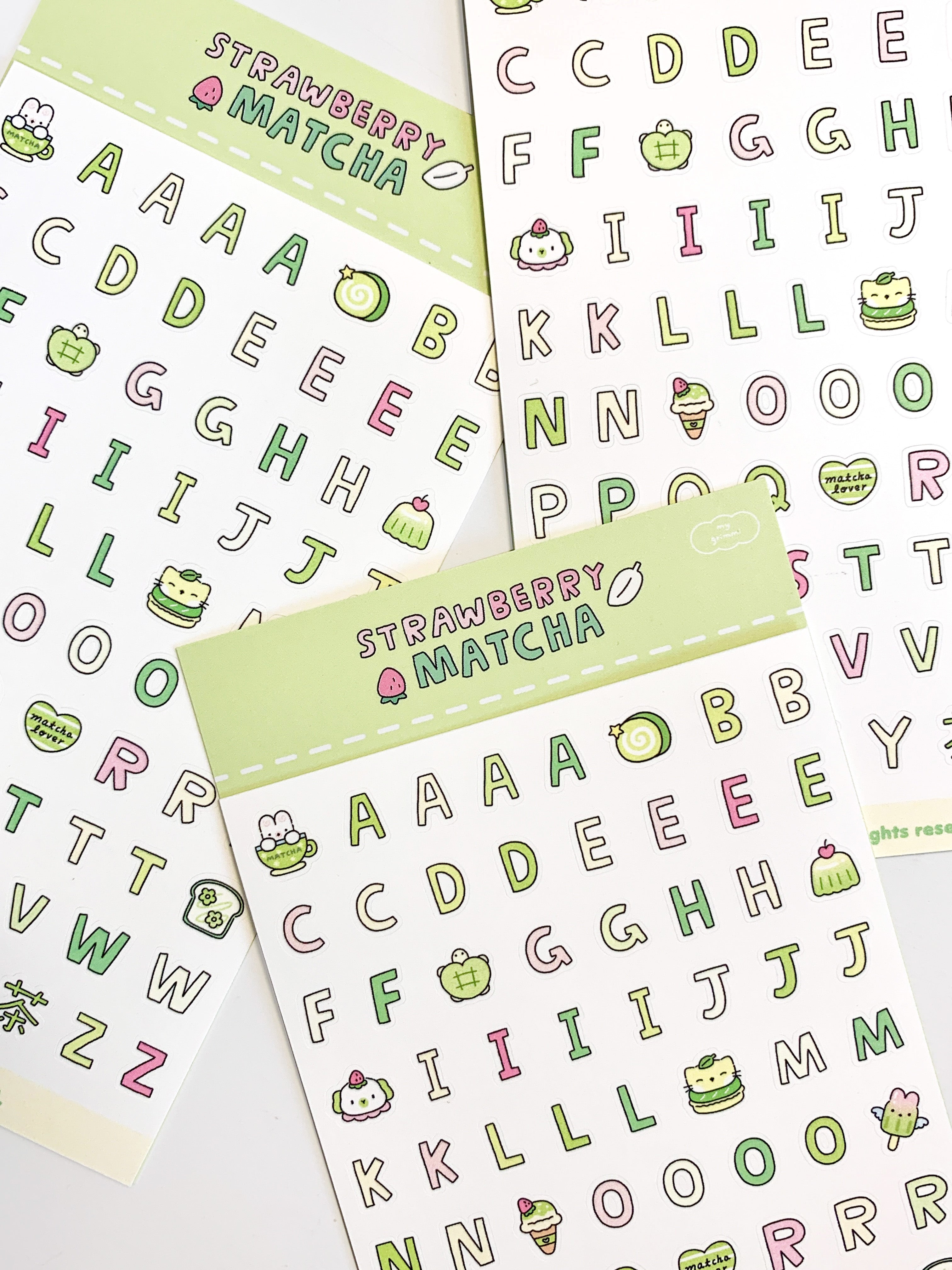 MyGrimmi - ABC Sticker Strawberry Matcha