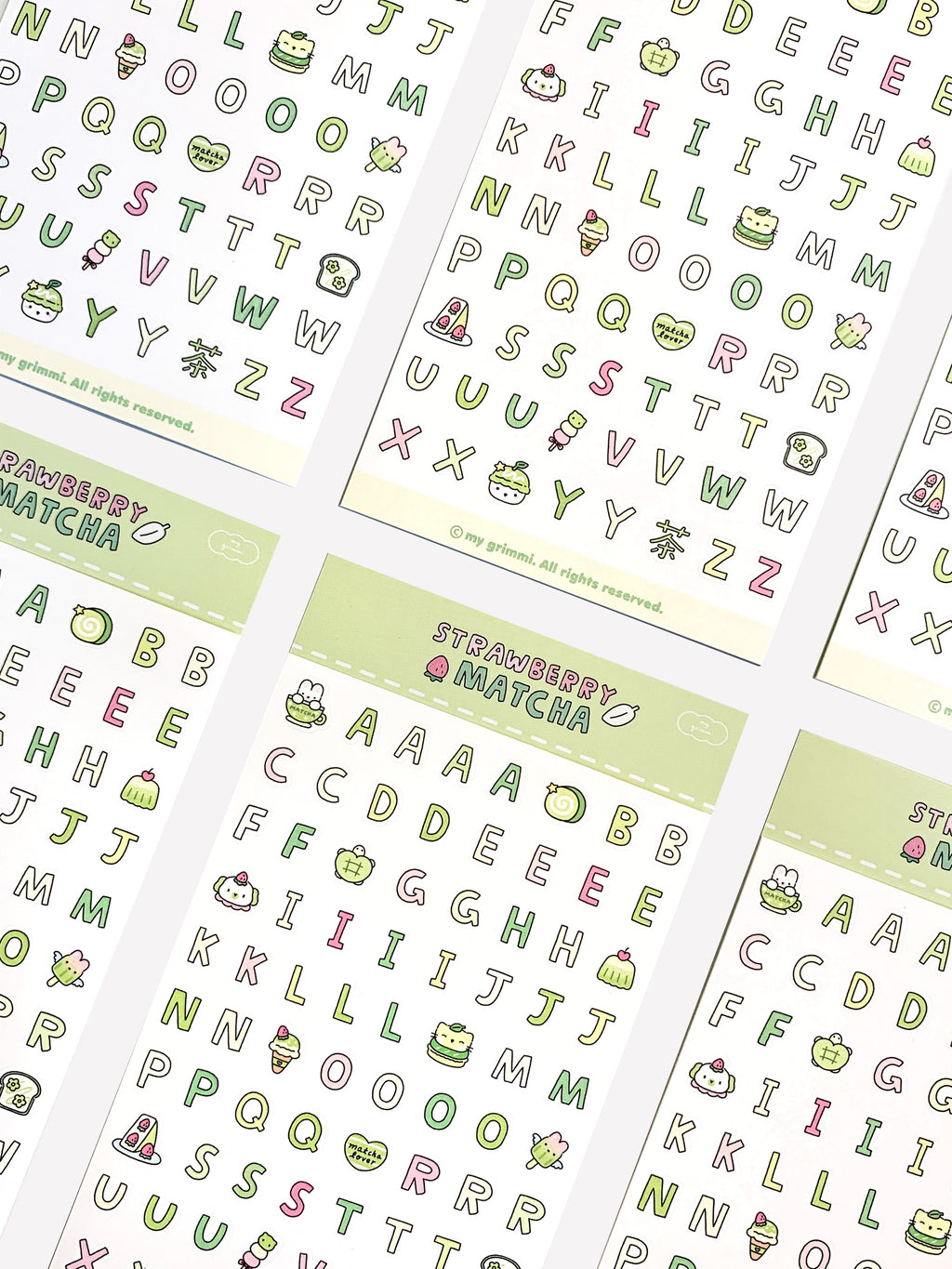 MyGrimmi - ABC Sticker Strawberry Matcha