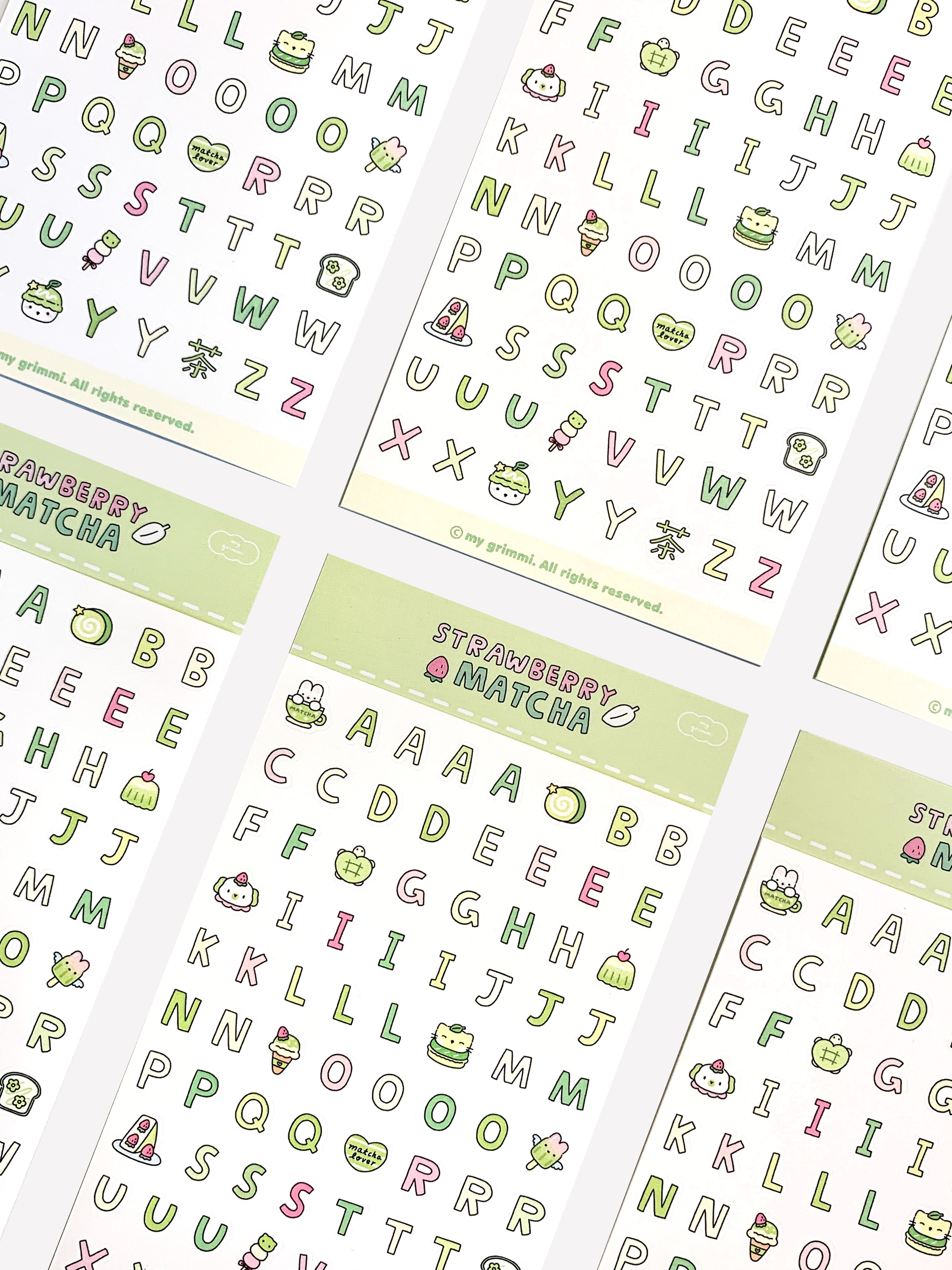 MyGrimmi - ABC Sticker Strawberry Matcha