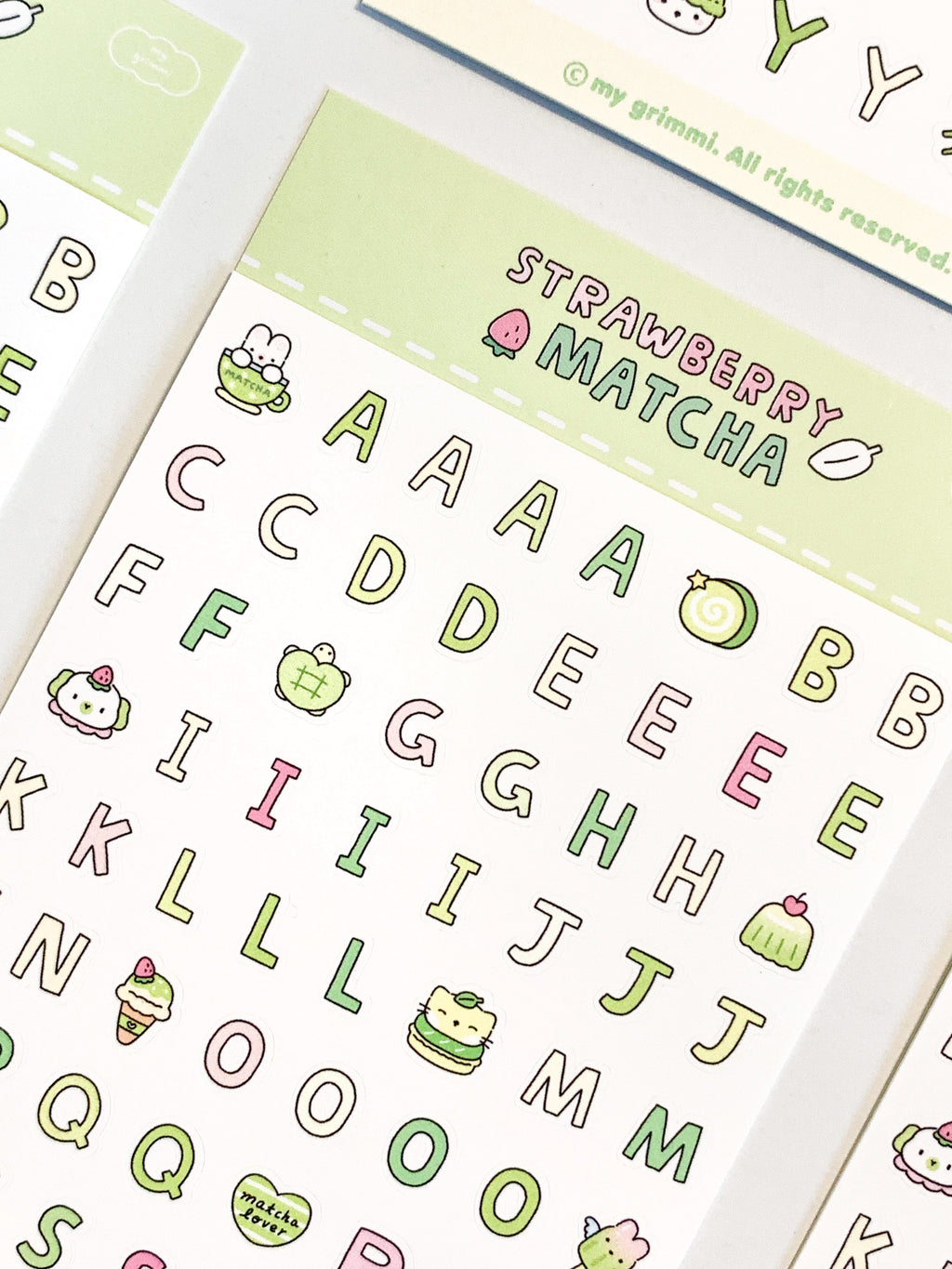 MyGrimmi - ABC Sticker Strawberry Matcha