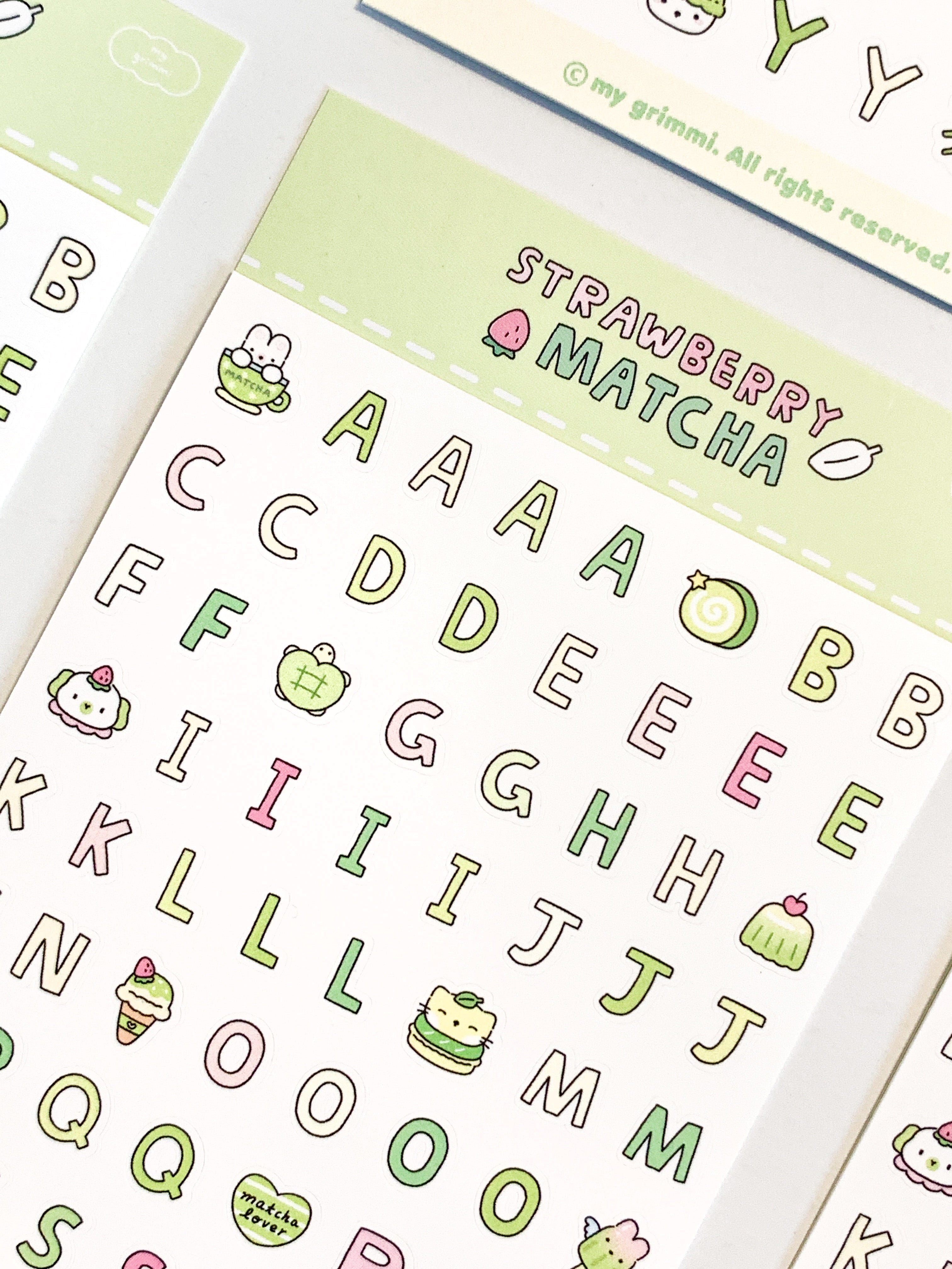 MyGrimmi - ABC Sticker Strawberry Matcha