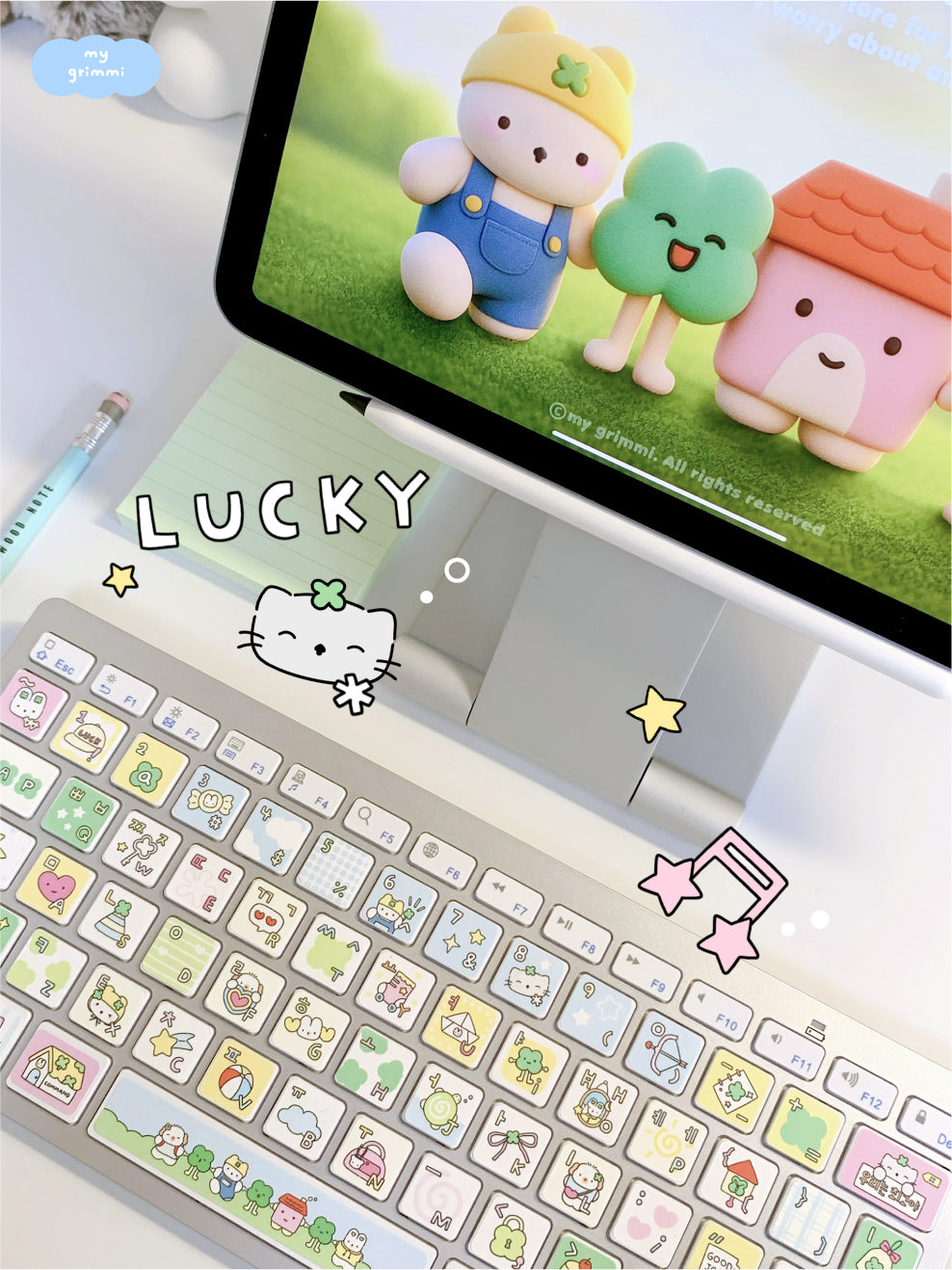 MyGrimmi - Happy Lucky Keyboard Sticker
