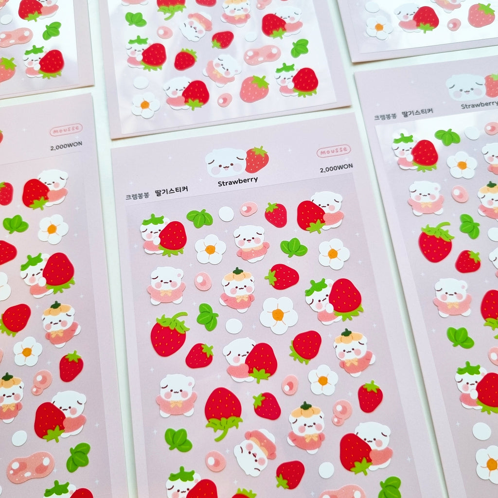 Mousse - Strawberry Sticker Sheet