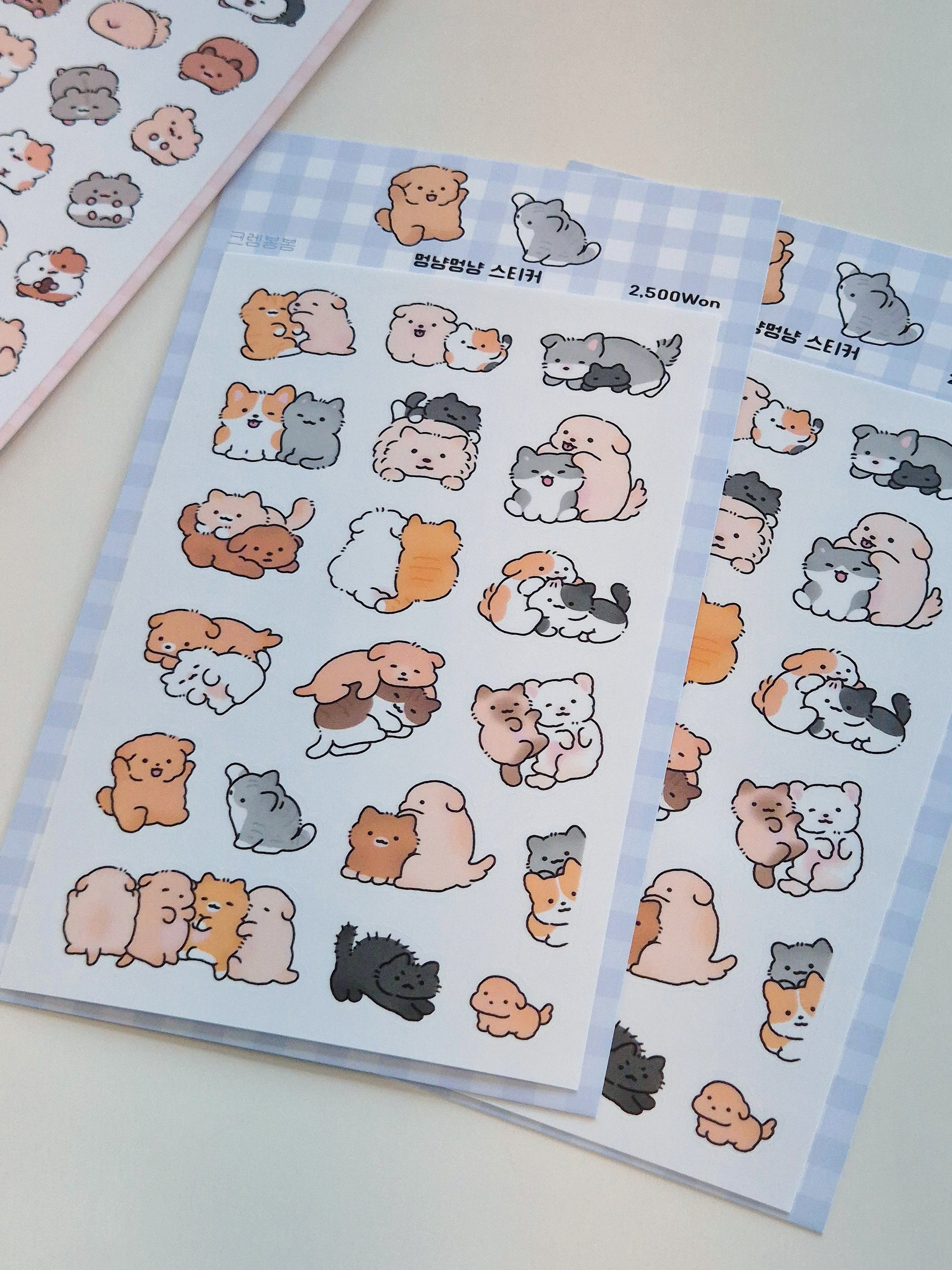 Mousse - Puppy and Cat Sticker Sheet