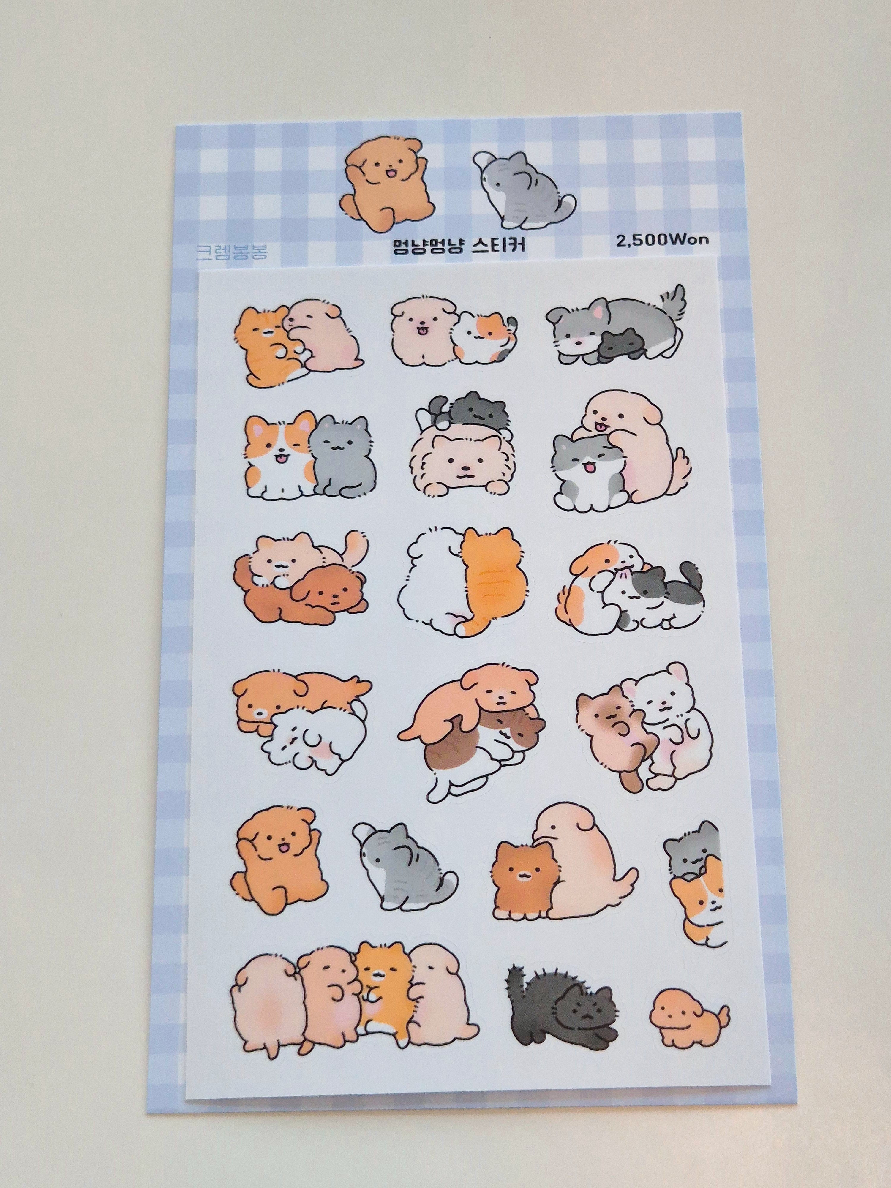 Mousse - Puppy and Cat Sticker Sheet