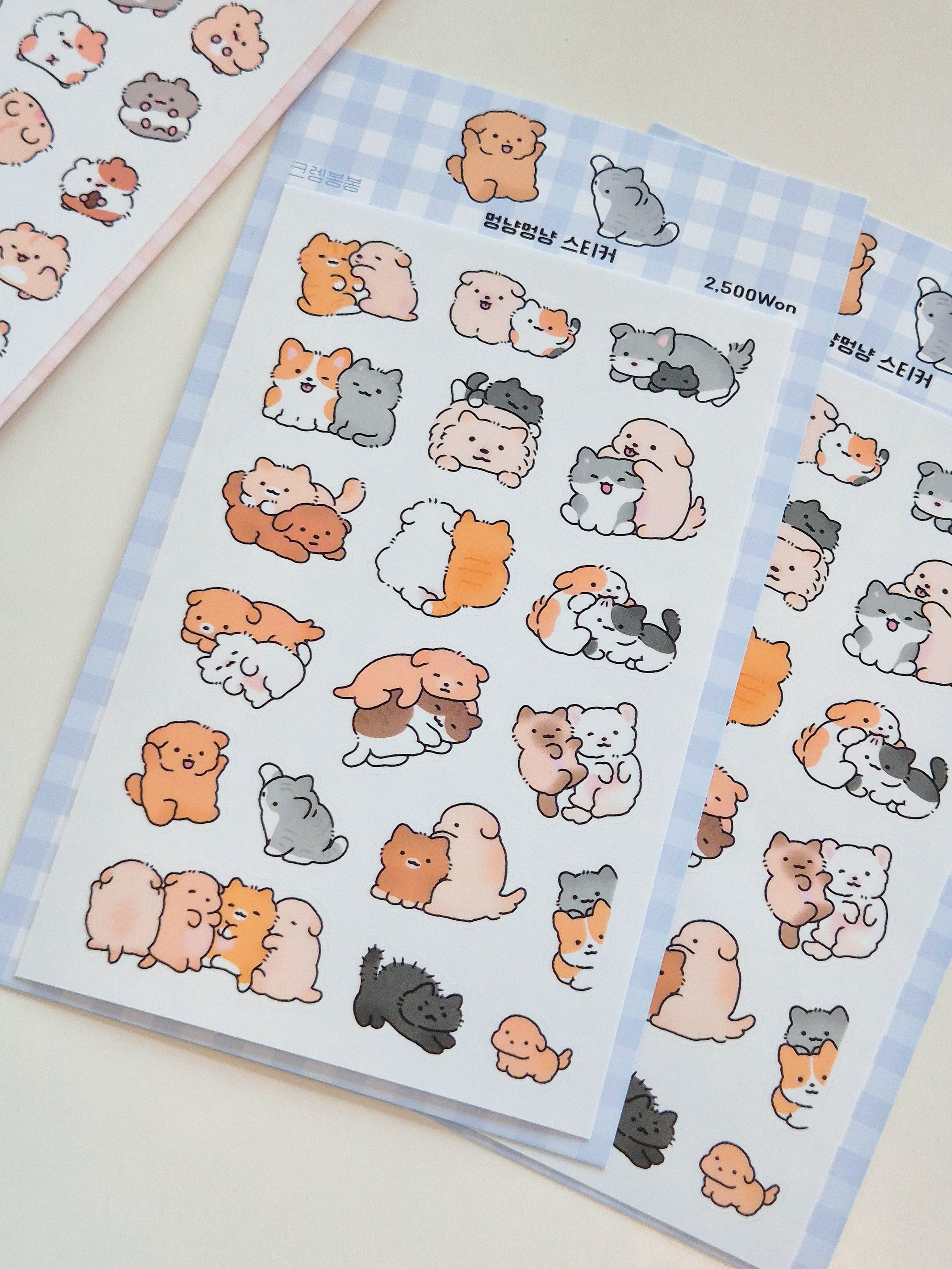 Mousse - Puppy and Cat Sticker Sheet