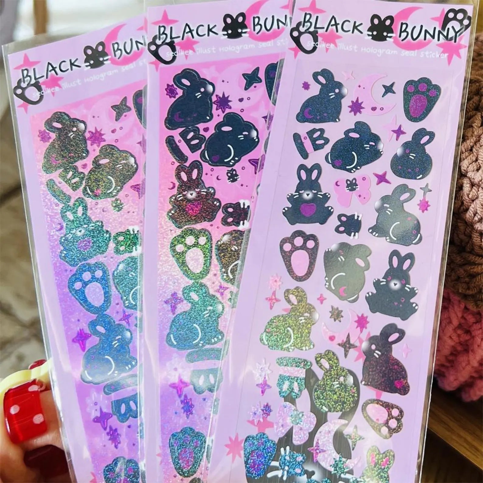 Seolkee Illust - Black Bunny Deco Sticker Sheet