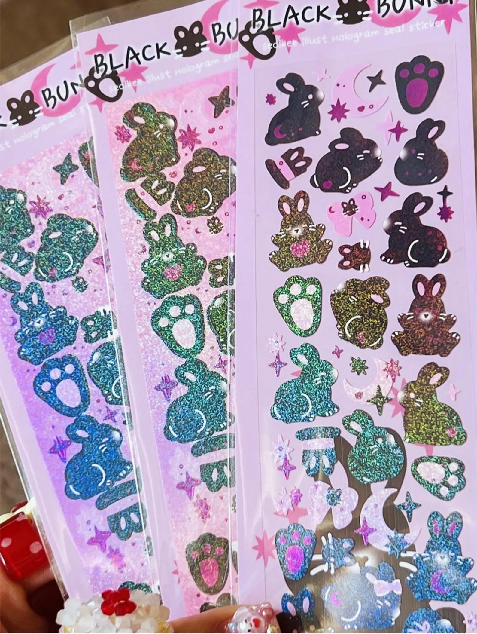 Seolkee Illust - Black Bunny Deco Sticker Sheet