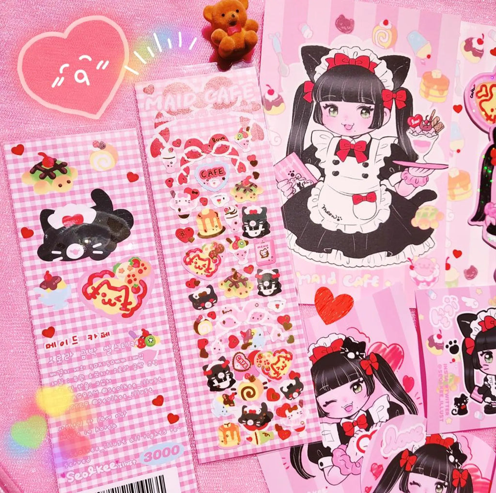 Seolkee Illust - Maid Cafe Deco Sticker Sheet