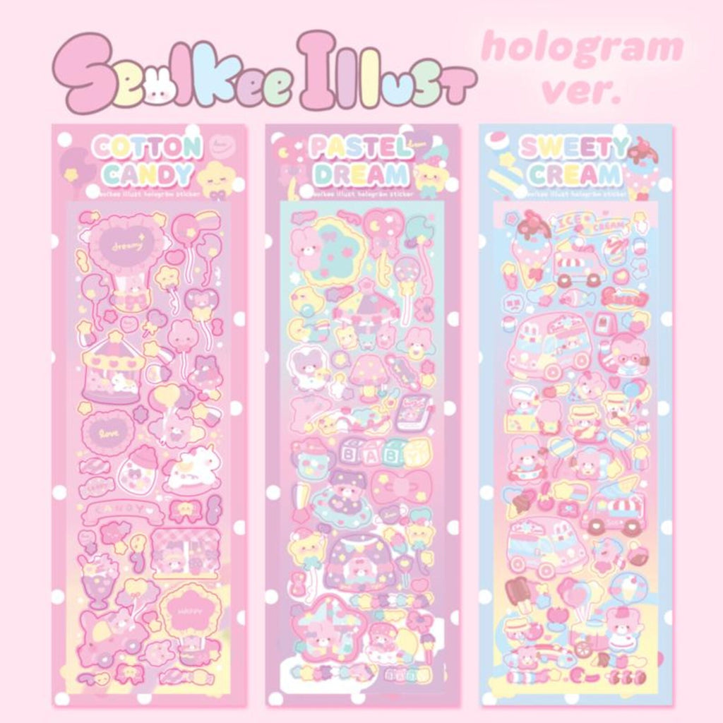 Seolkee Illust - Cotton Candy/Pastel Dream/Sweety Cream Deco Sticker Sheet