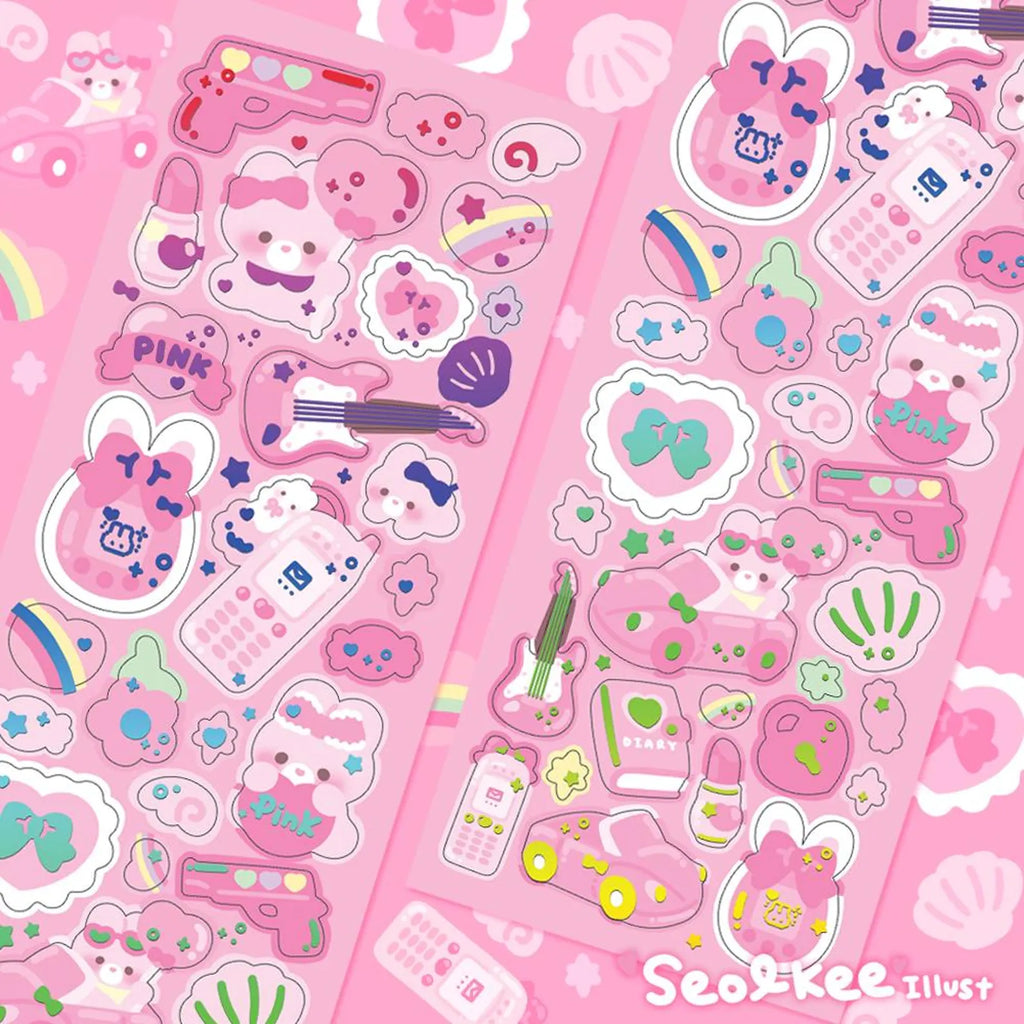 Seolkee Illust - Pink Party Deco Sticker Sheet
