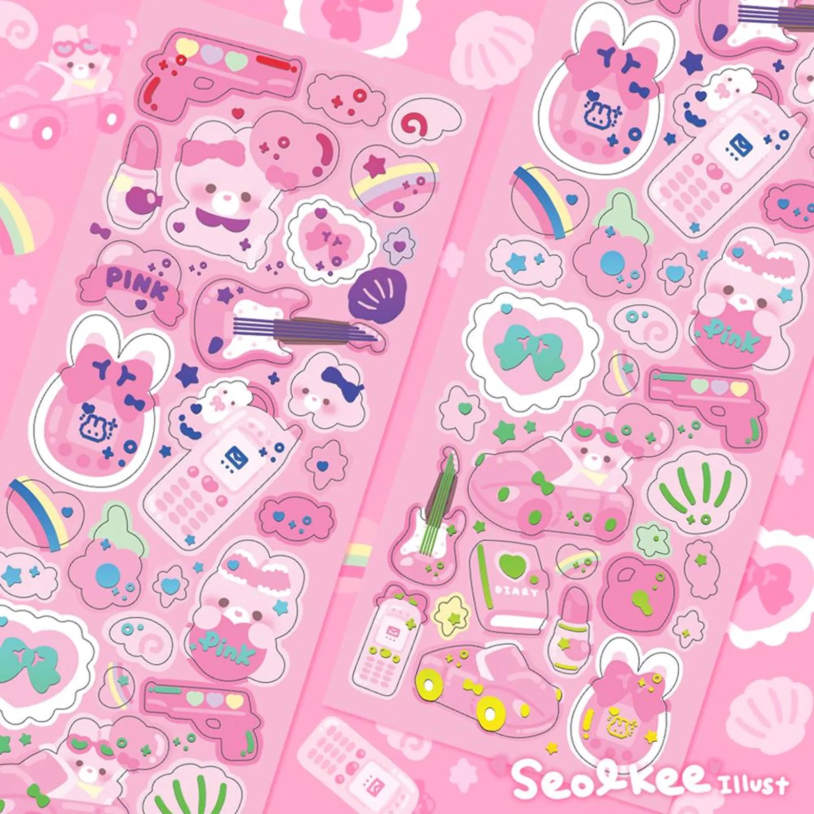 Seolkee Illust - Pink Party Deco Sticker Sheet