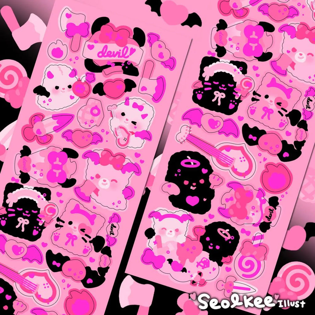 Seolkee Illust - Pink Devil Deco Sticker Sheet