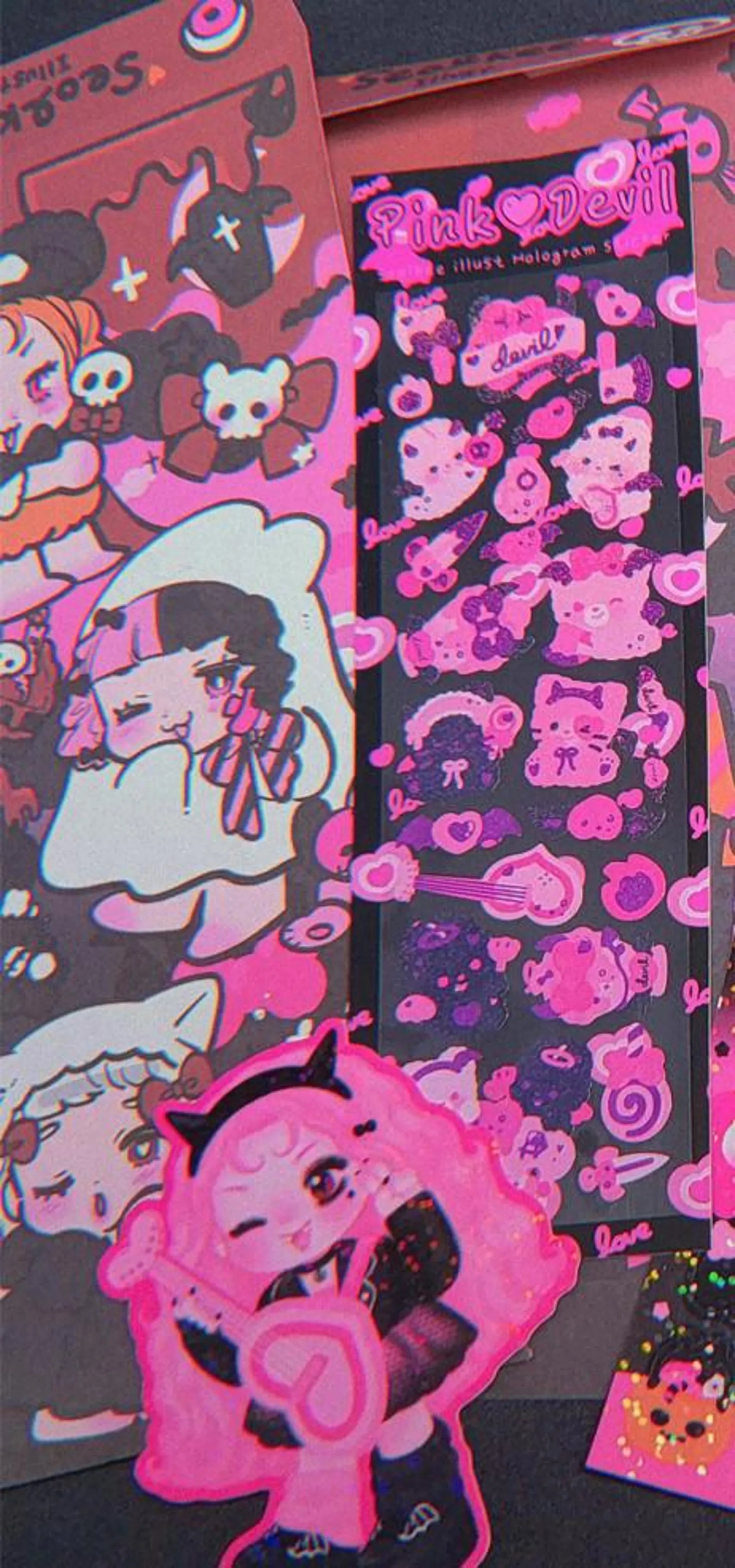 Seolkee Illust - Pink Devil Deco Sticker Sheet