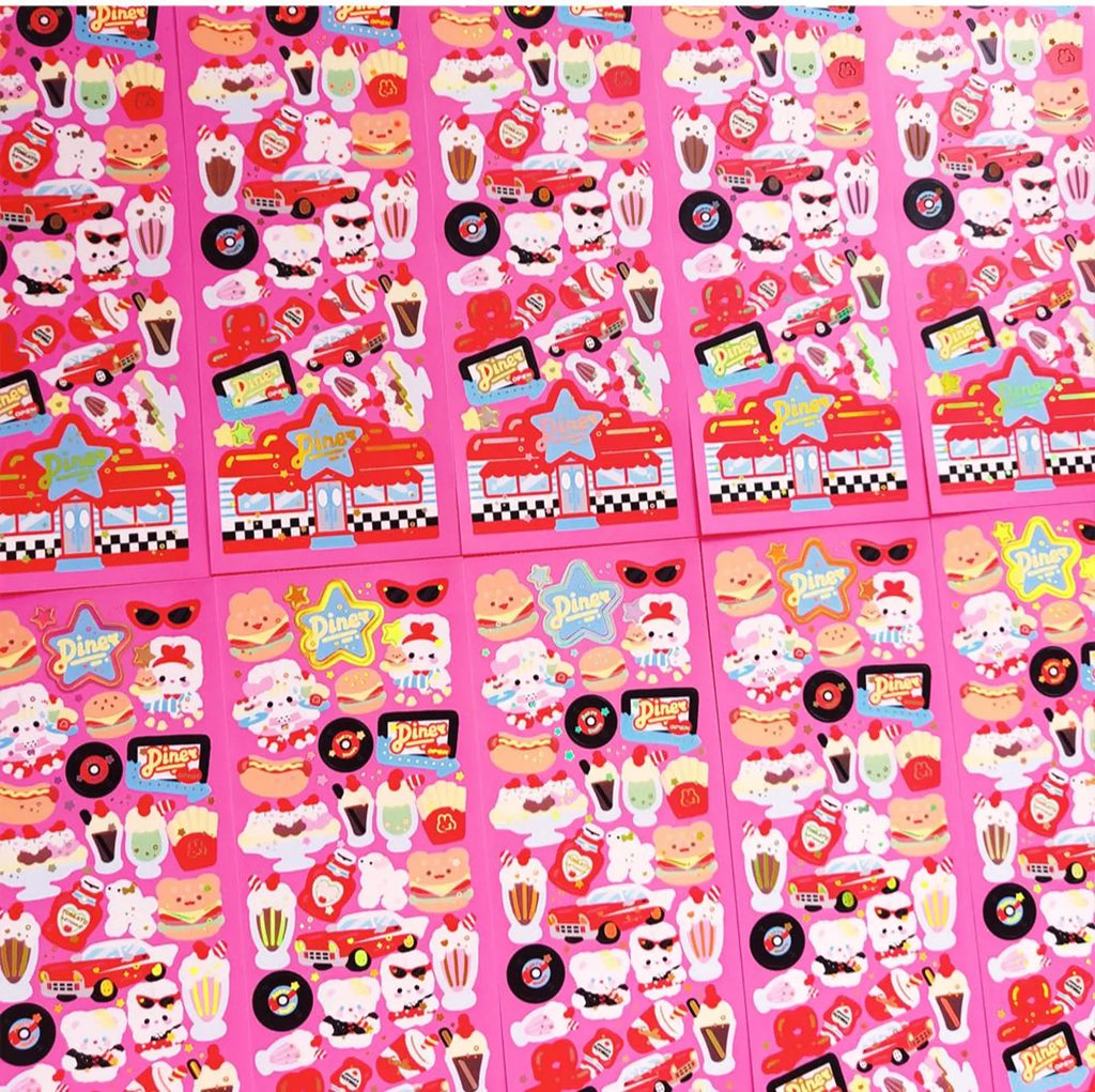 Seolkee Illust - Retro Diner Deco Sticker Sheet