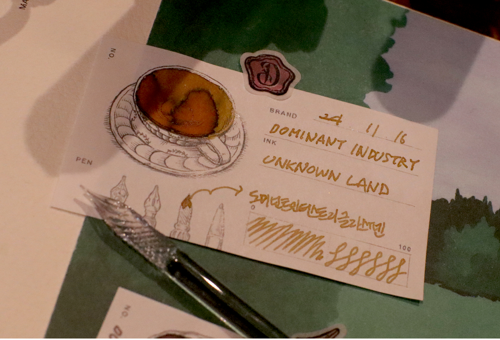 Dominant Industry - Takasago Paper Ink Swatch: Ink Tea Time Theme