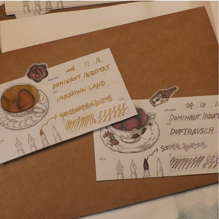 Dominant Industry - Takasago Paper Ink Swatch: Ink Tea Time Theme