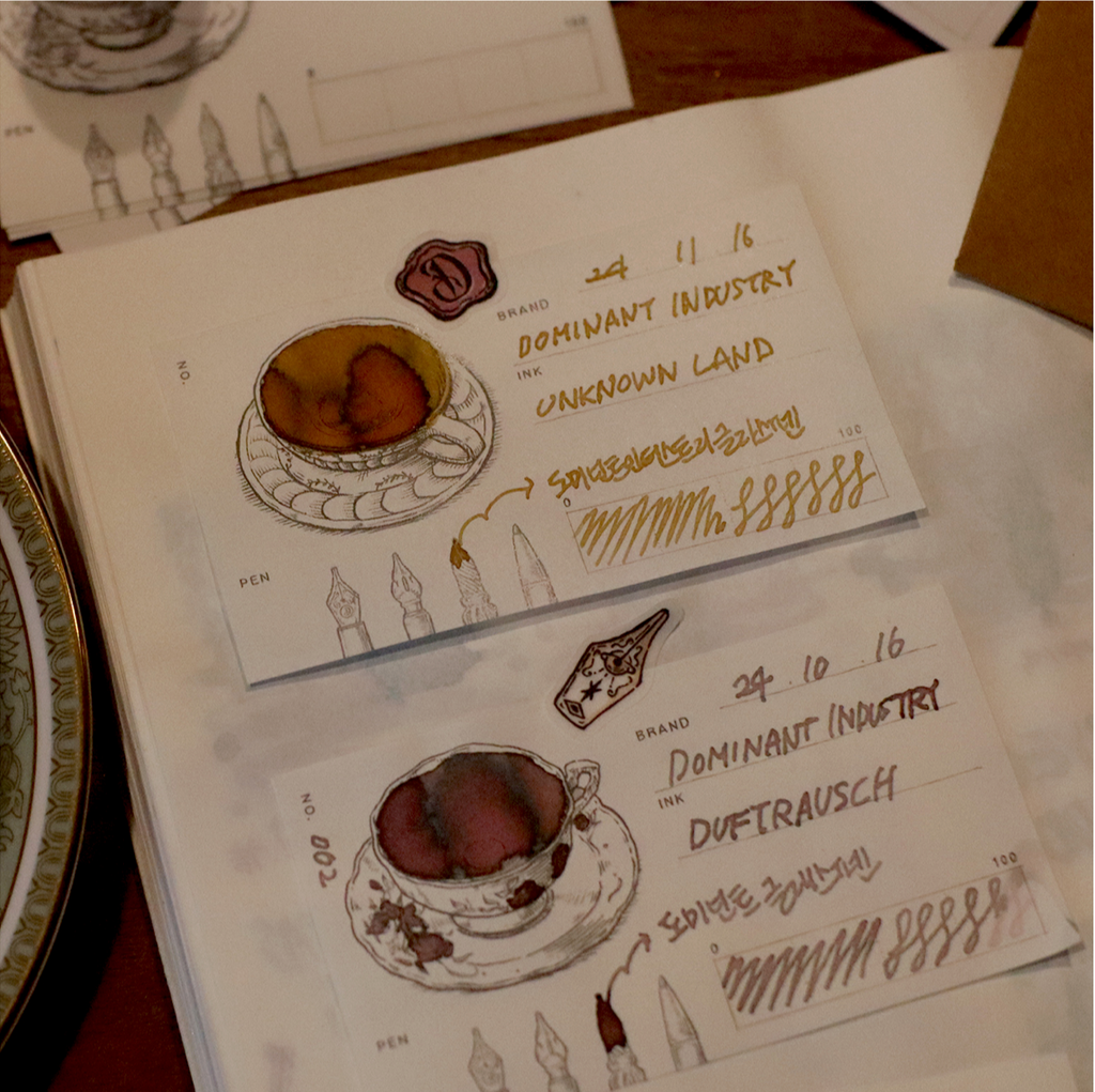 Dominant Industry - Takasago Paper Ink Swatch: Ink Tea Time Theme