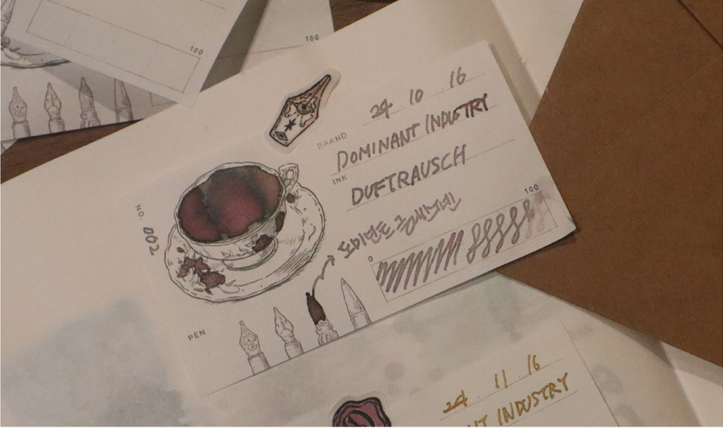 Dominant Industry - Takasago Paper Ink Swatch: Ink Tea Time Theme
