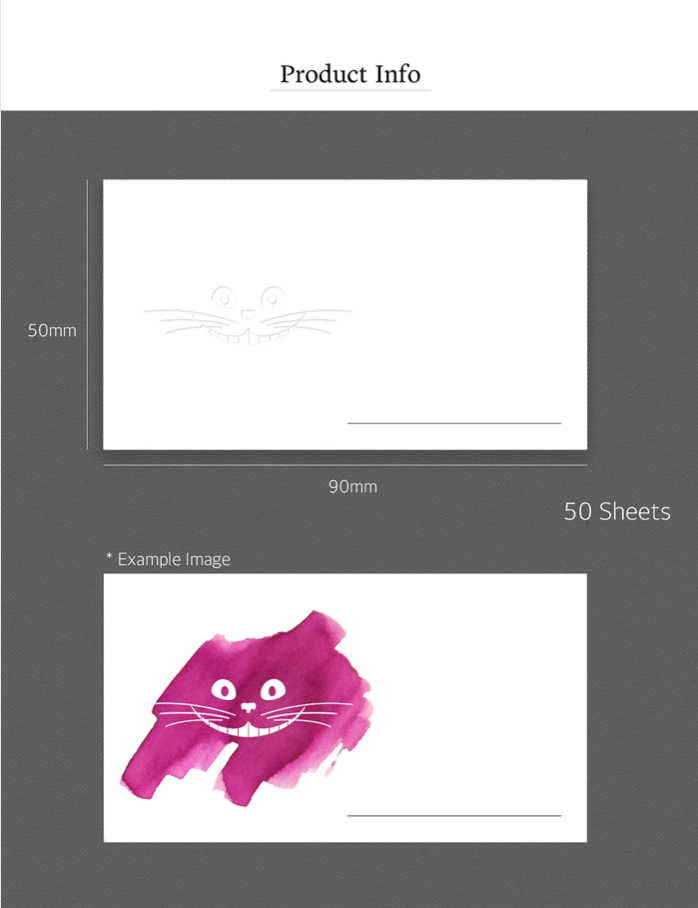 Wearingeul - Smile Cat Ink Swatch Card (50 sheets)