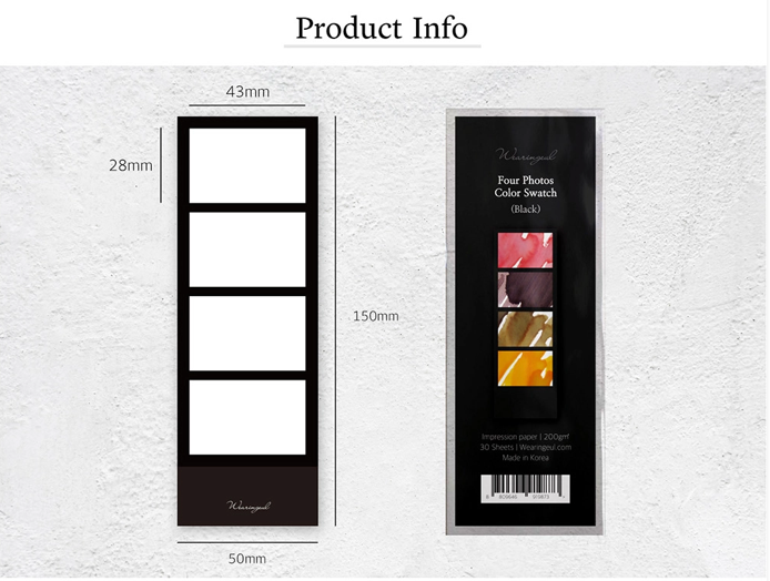 Wearingeul - Four Photos Color Swatch (30 Sheets) - White / Black