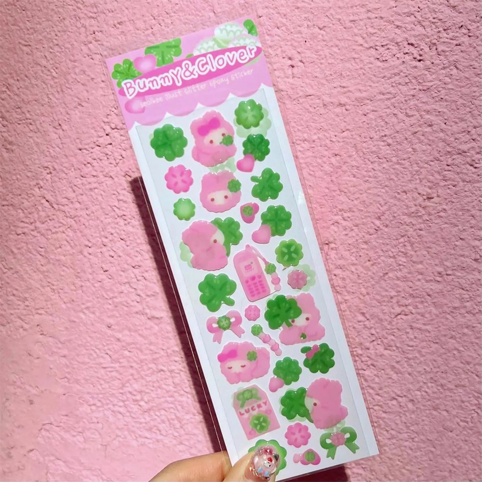 Seolkee Illust - Bunny and Clover Deco Epoxy Sticker Sheet