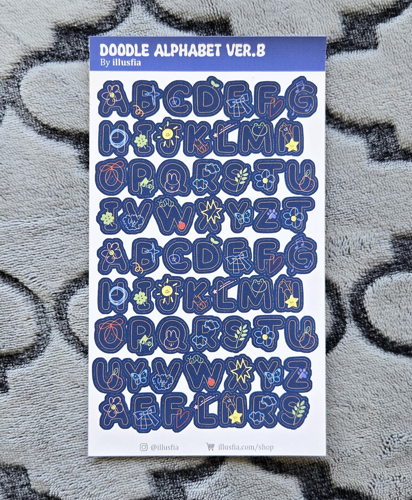 Illusfia - Doodle Alphabet Sticker Sheet