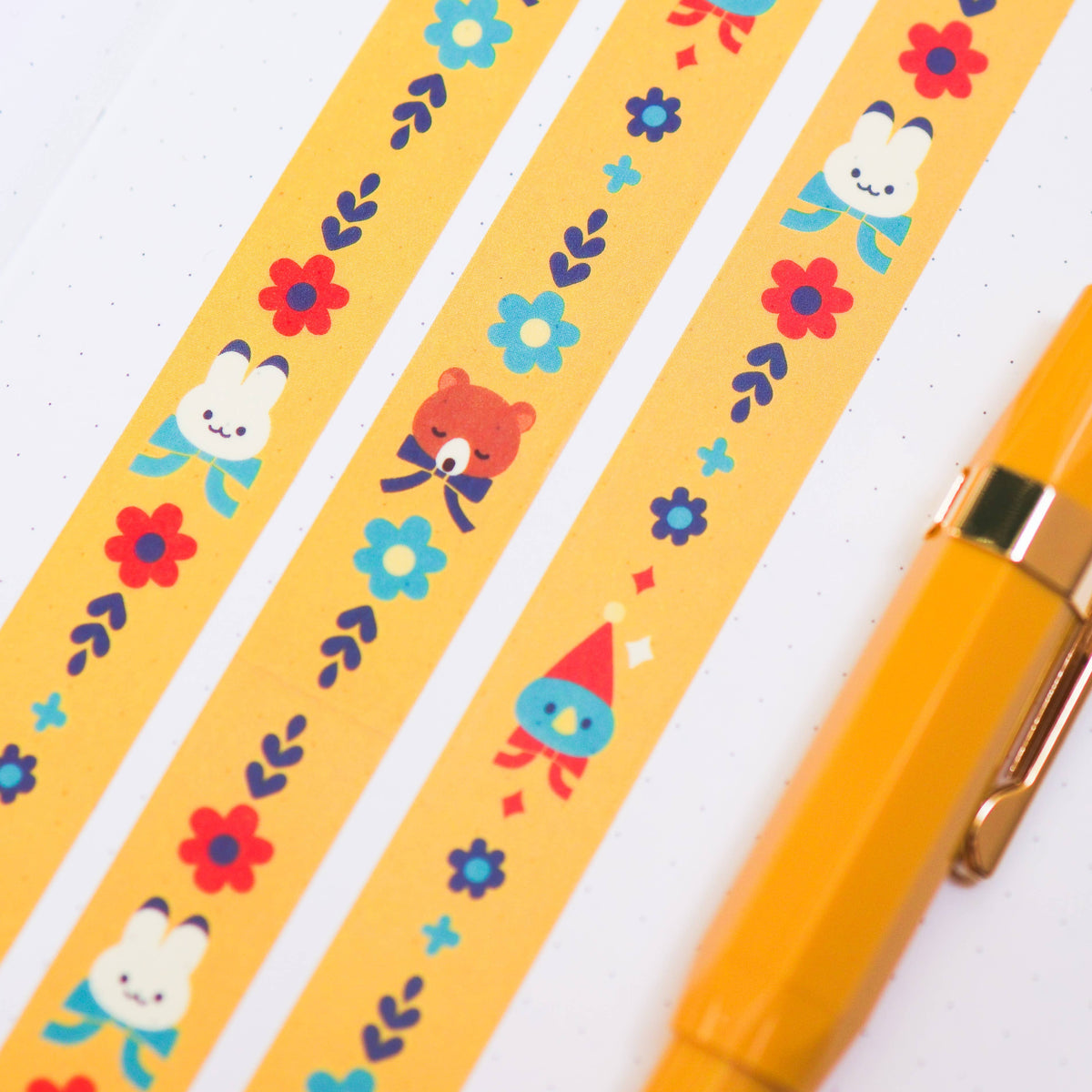 Washi Tape - Bear, Rabbit, and Blue Bird
