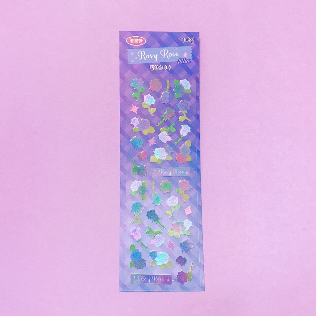 Mantabox - Rosy Rose Blue Deco Sticker Sheet