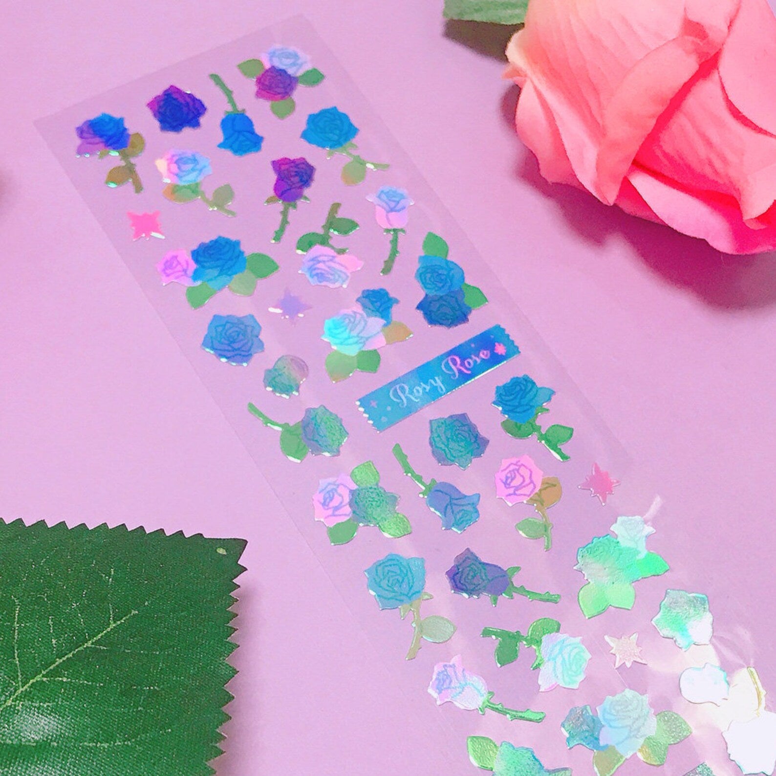 Mantabox - Rosy Rose Blue Deco Sticker Sheet