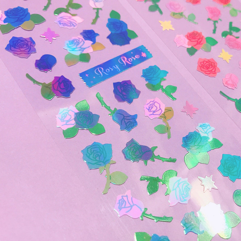 Mantabox - Rosy Rose Blue Deco Sticker Sheet