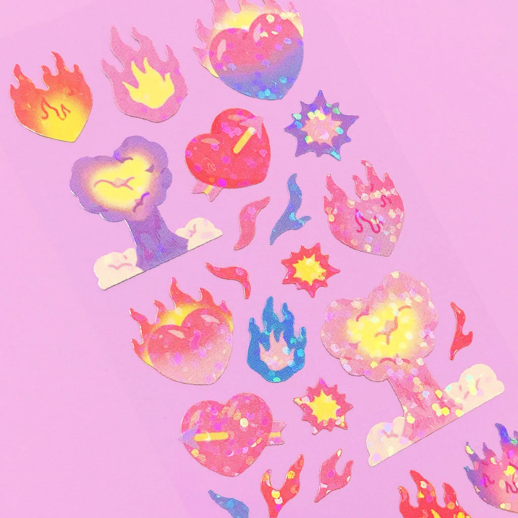 Mantabox - Burning Heart Deco Sticker Sheet