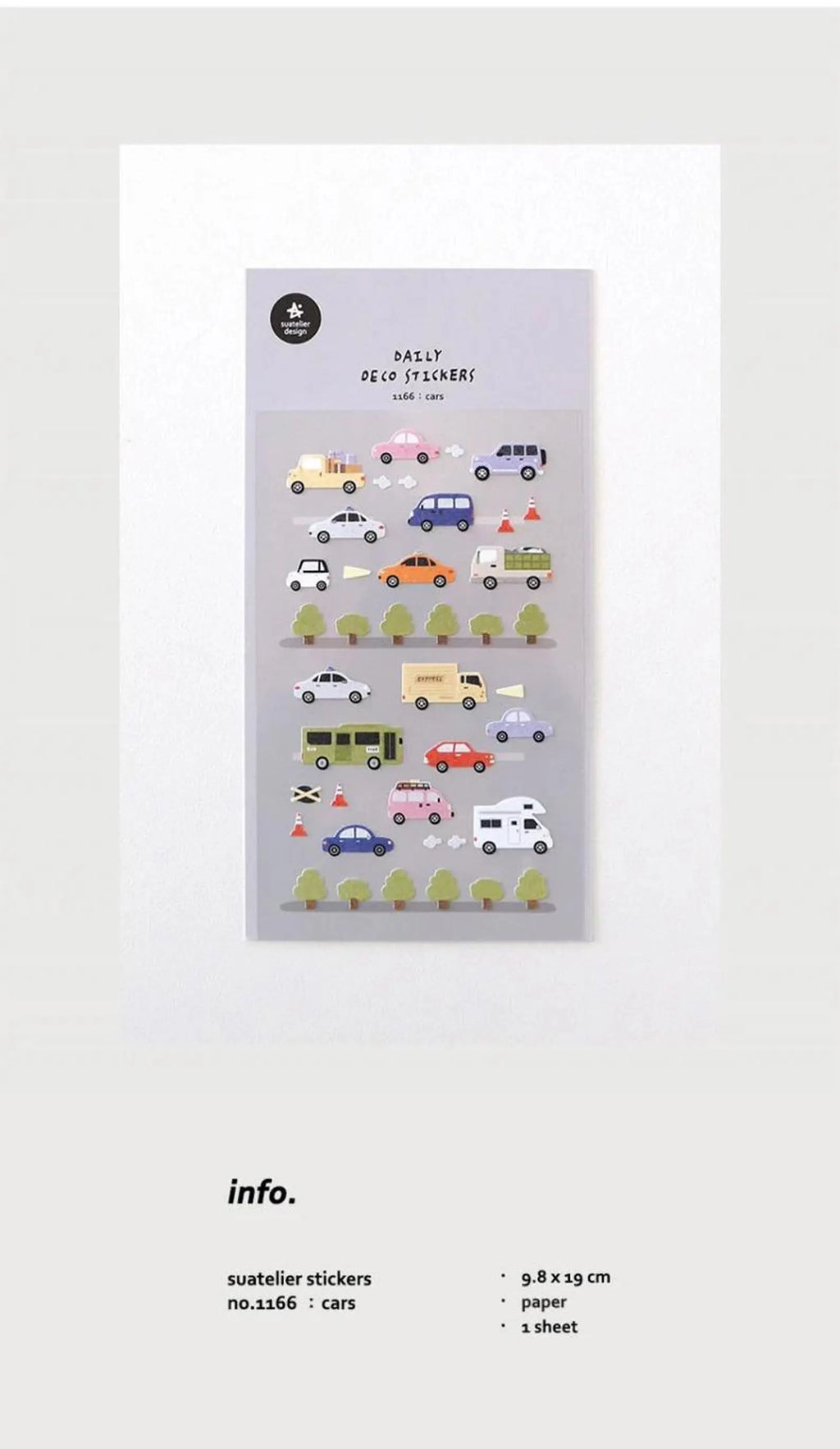 Suatelier - Cars Deco Sticker Sheet