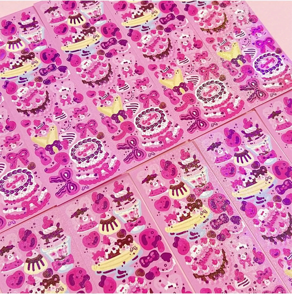 Seolkee Illust - Creamy Sweets Bear/Bunny Deco Sticker Sheet