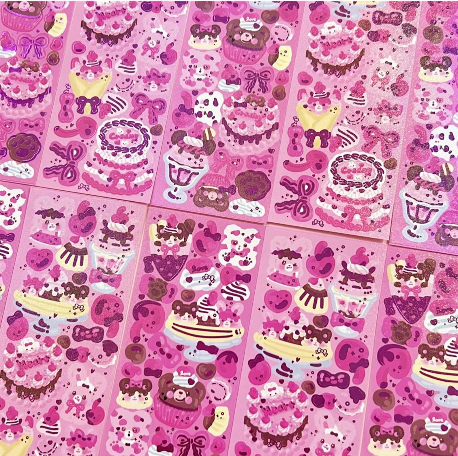 Seolkee Illust - Creamy Sweets Bear/Bunny Deco Sticker Sheet