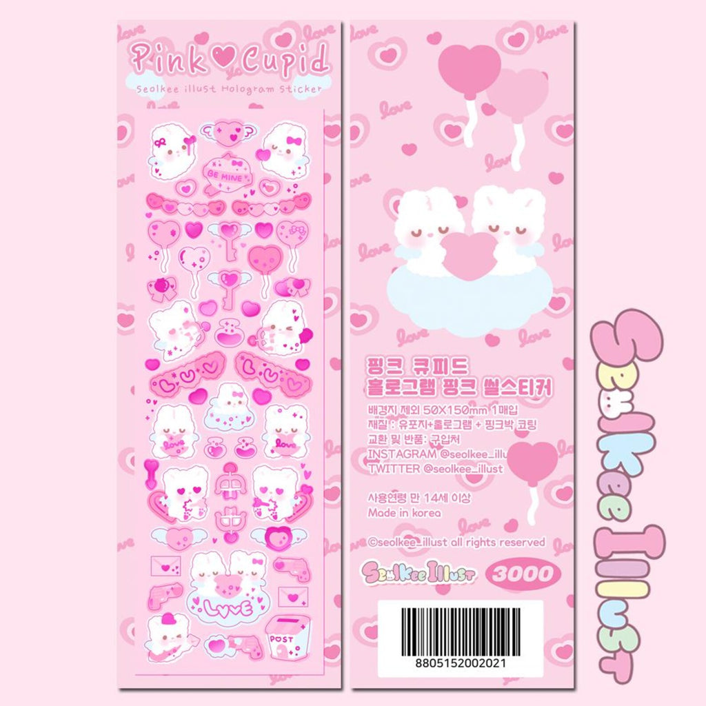 Seolkee Illust - Pink Cupid Deco Sticker Sheet