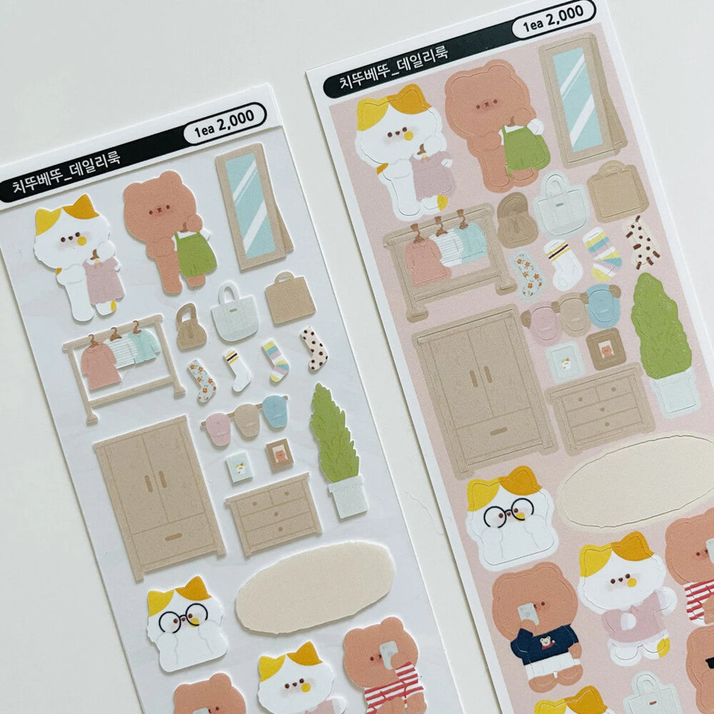 Eddur - Chiddu & Beddu Daily Look Deco Sticker Sheet