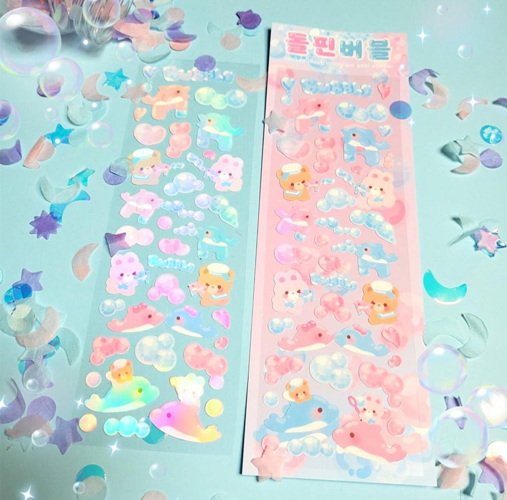 Seolkee Illust - Dolphin Bubble Deco Sticker Sheet
