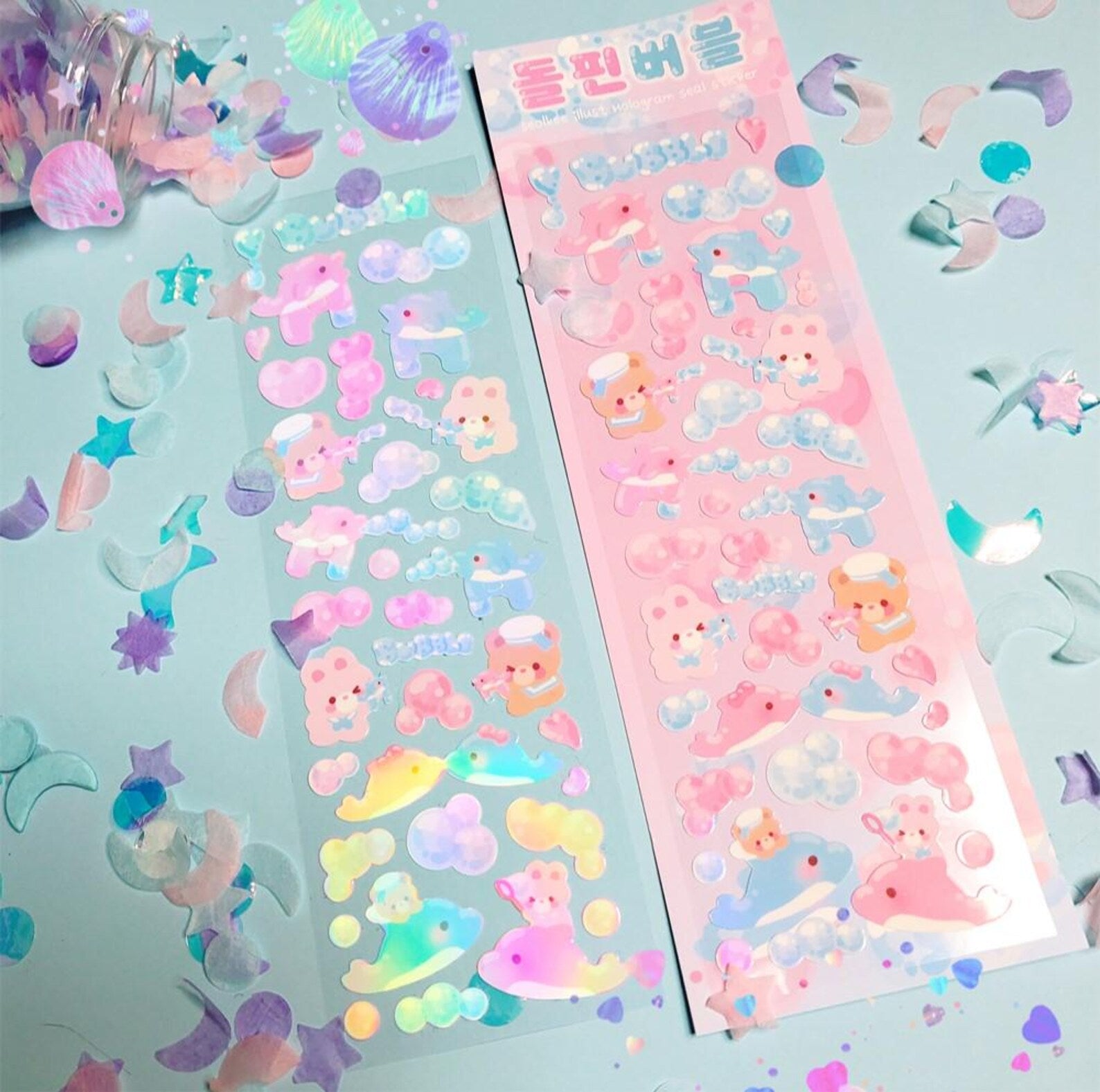 Seolkee Illust - Dolphin Bubble Deco Sticker Sheet