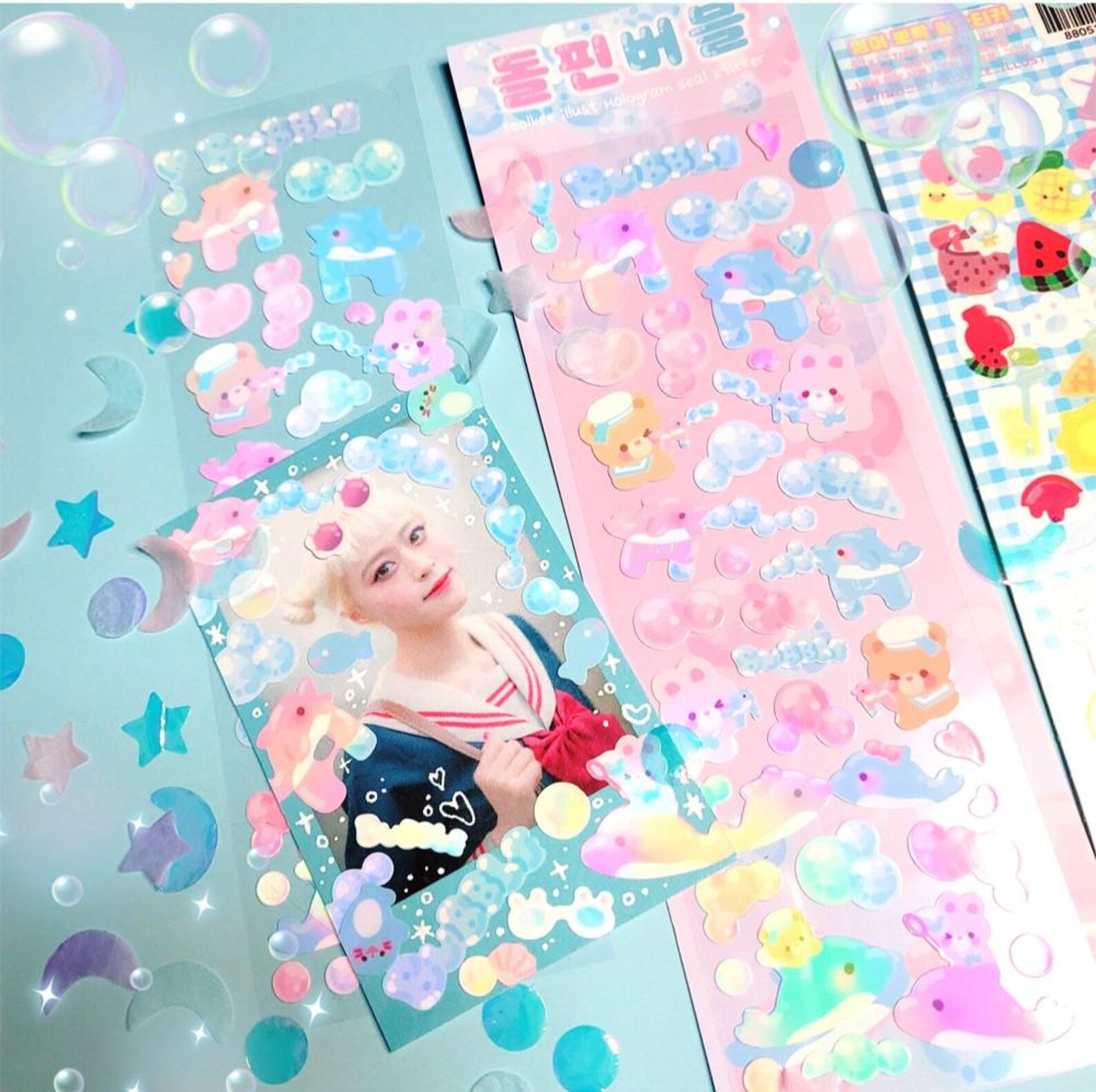 Seolkee Illust - Dolphin Bubble Deco Sticker Sheet