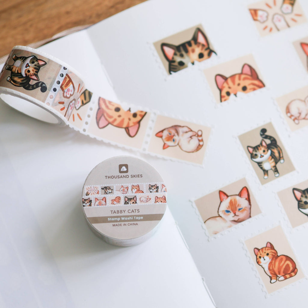 Stamp Washi Tape - Tabby Cats