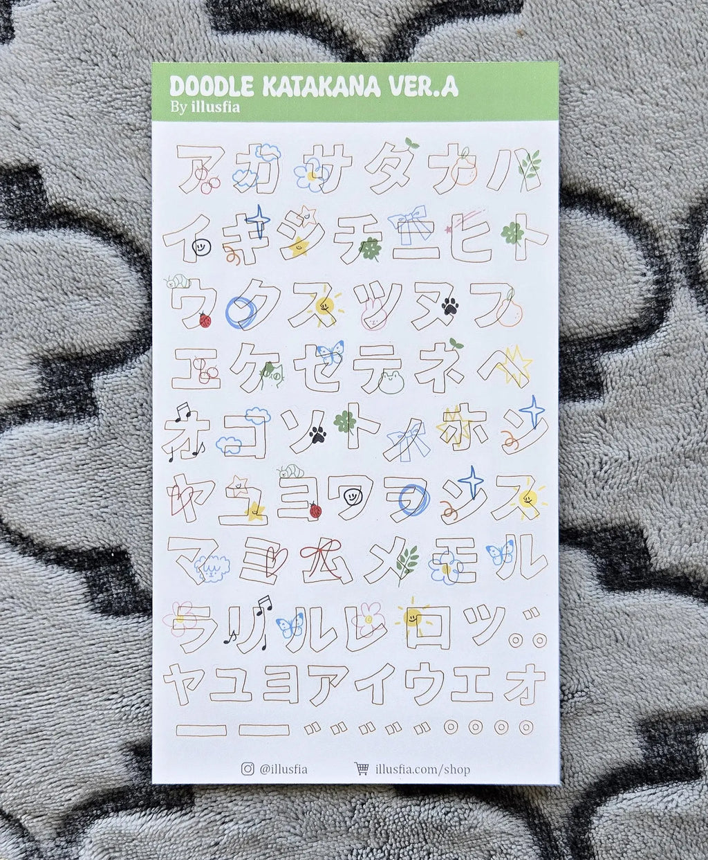 Illusfia - Doodle Japanese Katakana Sticker Sheet